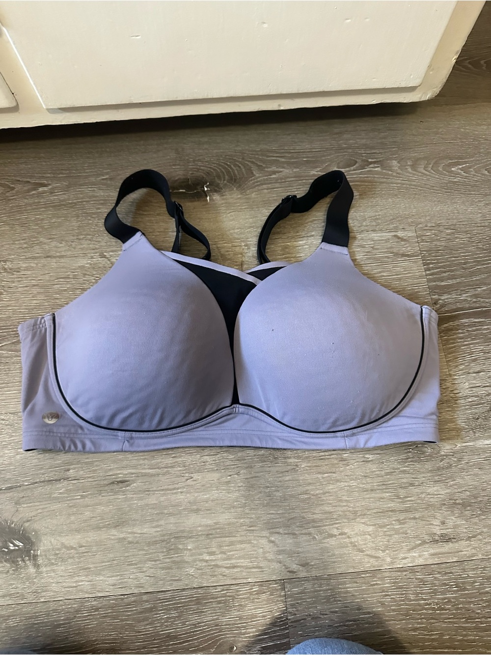 Livi Active Light Purple Sports Bra with Black Straps